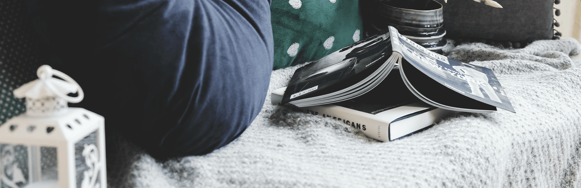 Books on the sofa